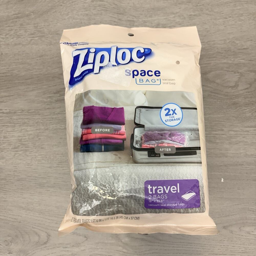 Ziploc Space Bags Vacuum Seal Airtight Waterproof Reusable Travel Bag 18”x 22.5”